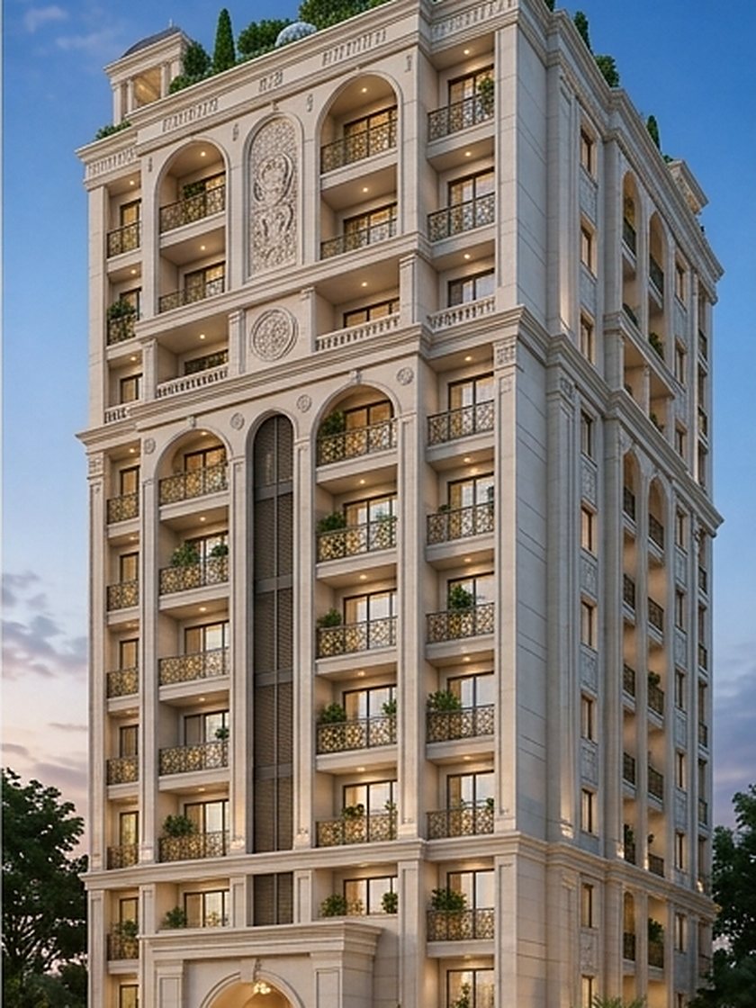 Lake Vista - Dusk Elevation — Exterior photo of a KinOn Holdings project in Dhaka